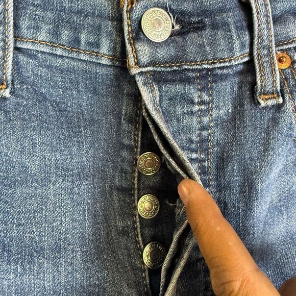 Levis Womens Size 31 Wedgie Fit Skinny Denim Jeans Blue High Rise Button Fly - Picture 3 of 10